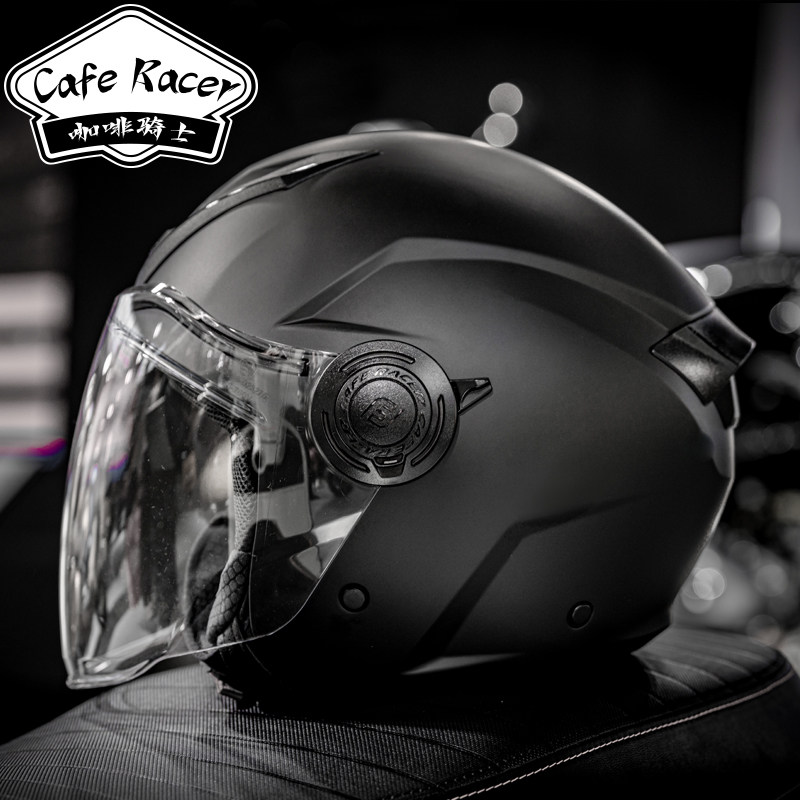 faseed头盔摩托车半盔双镜片760四分之三男女机车骑行冬夏四季