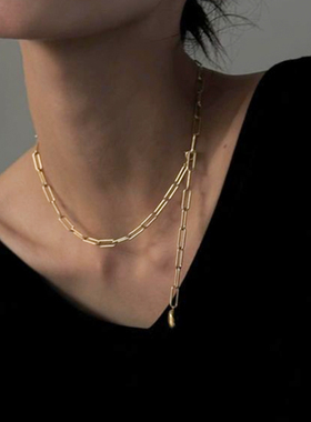 一枝橘哑光不规则吊坠项链