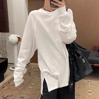 YUAN XI元熙秋6056插肩袖薄款卫衣女宽松慵懒风长袖T恤休闲打底衫