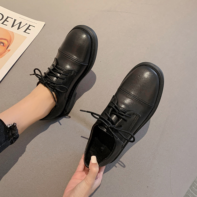 圆头英伦风韩版春秋增高小皮鞋