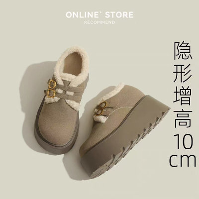 2025新款女雪地靴加绒保暖勃肯鞋