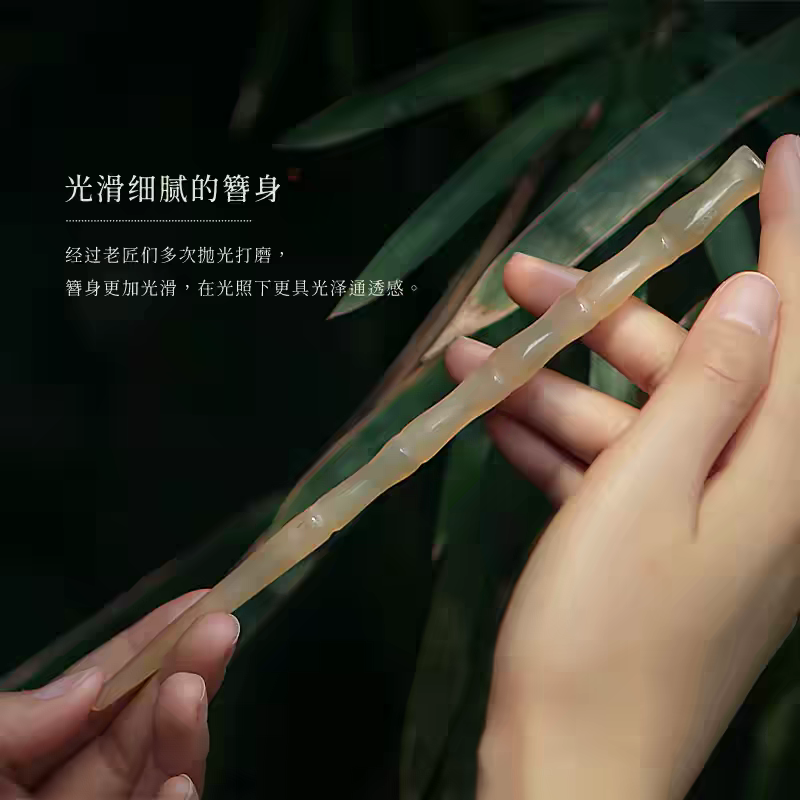 羊角牛角发簪古风高级感日常骨簪子简约现代女夏旗袍盘发钗子国风