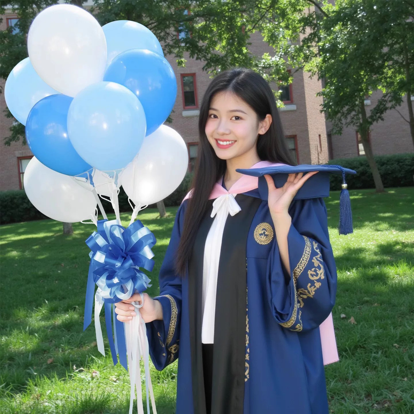 毕业典礼手持气球小大学生初中高三氛围感场景布置装饰品拍摄道具