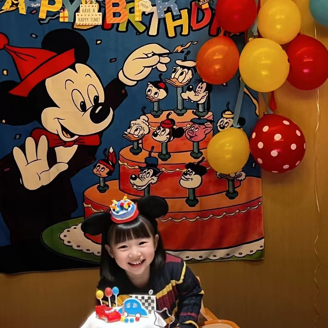 儿童米奇生日布置米老鼠主题背景布派对场景装饰条幅氛围拍照道具