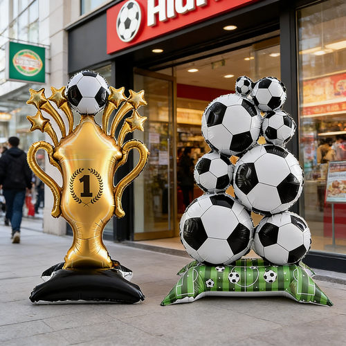 世界杯主题布置大号站立足球气球
