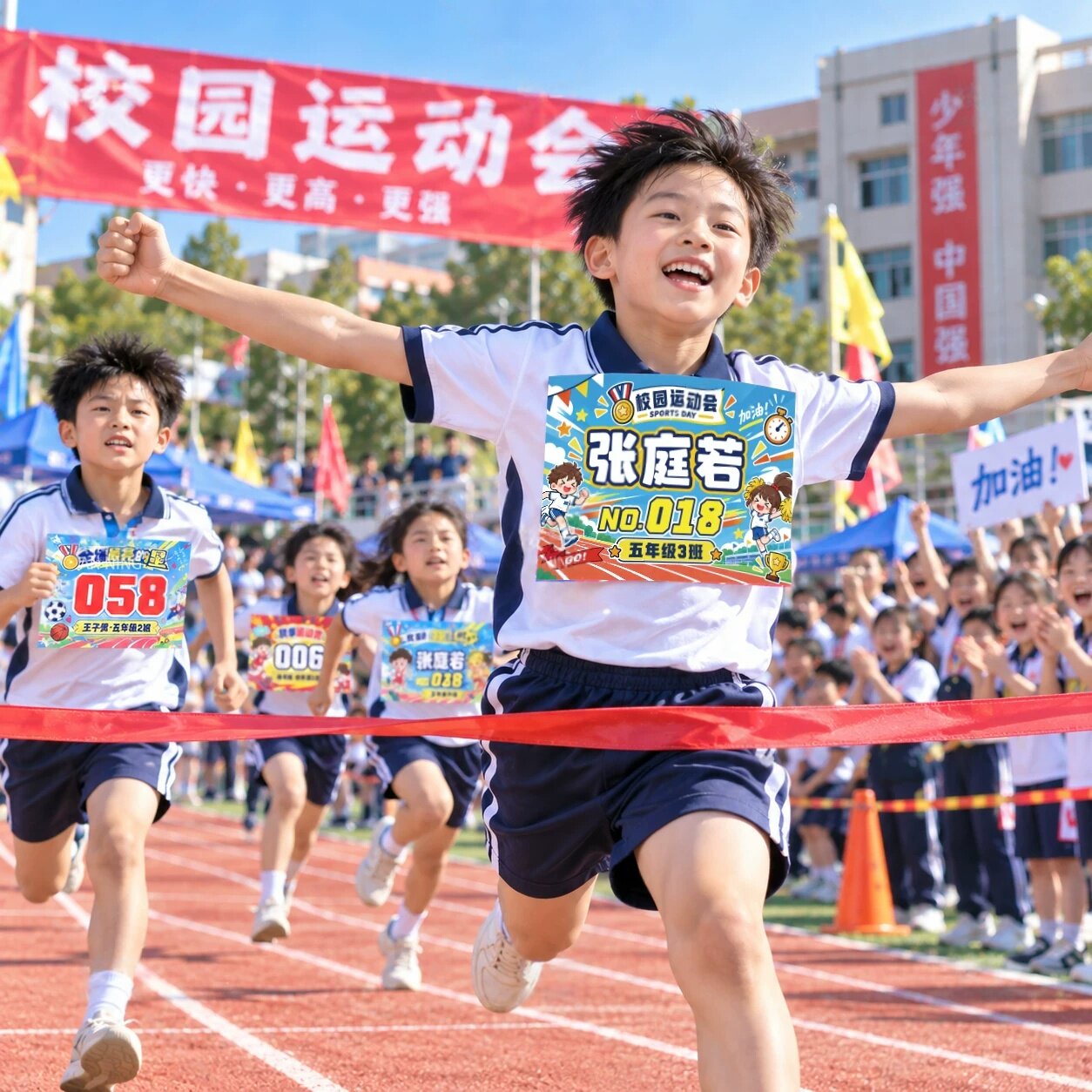 校运会定制写真布号码牌幼儿园小学运动参赛编号田径比赛活动用品