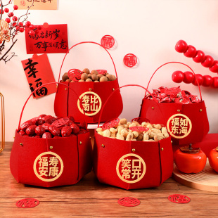 老人过大寿宴祝寿布置生日场景仪式手提果篮摆台装饰摆件氛围感