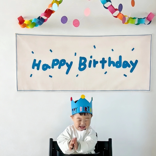 小红书同款简约手写生日背景布