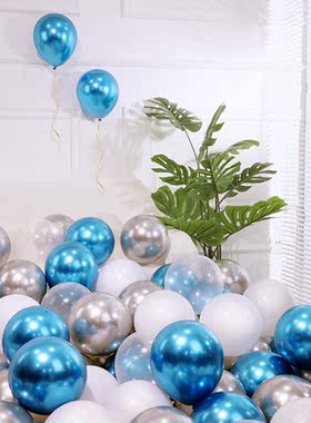 819医师节蓝色气球装饰儿童周岁生日派对结婚婚房氛围感场景布置
