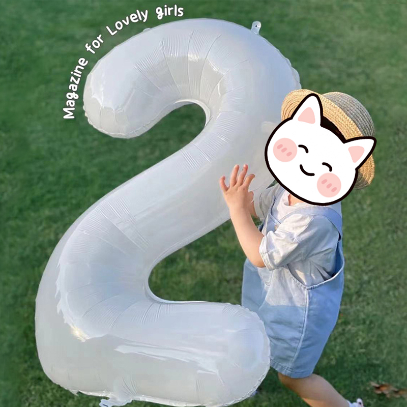数字气球周岁生日装饰场景布置