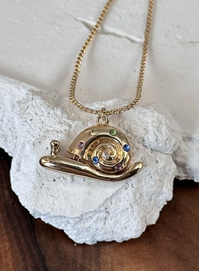 欧美饰品轻奢时尚长款蜗牛水钻毛衣链韩版时尚项链