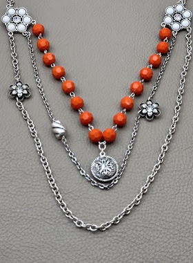 时尚小众设计长款多层复古毛衣链