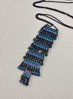 欧美夸张流苏叠戴毛衣链新款嘻哈吊坠小众创意个性hiphop配饰项链