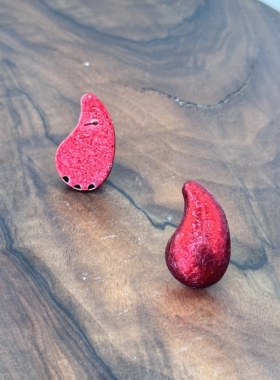 欧美饰品民族风红色高级感轻奢小众设计简约夸张气质女士耳钉