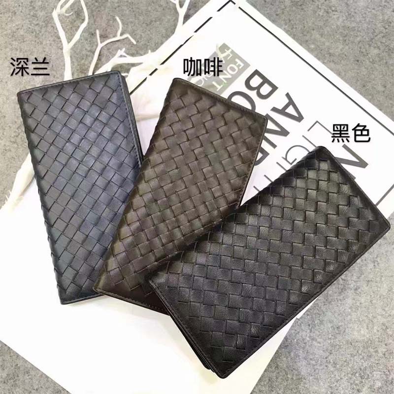 男女士真皮手工编织长款钱包羊皮轻薄钱夹大容量卡包