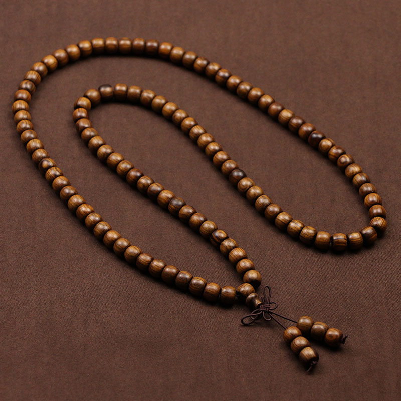 海南黑花梨佛珠手串108颗简约纯木手链男士脖子挂件念珠