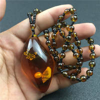 Personalized and fashionable amber imitation pendant necklace, elegant couple, versatile sweater chain, simple and trendy pendant for Internet celebrities thumbnail 7
