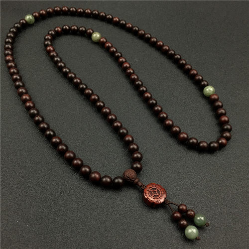 原创设计挂件血檀木佛珠项链情侣