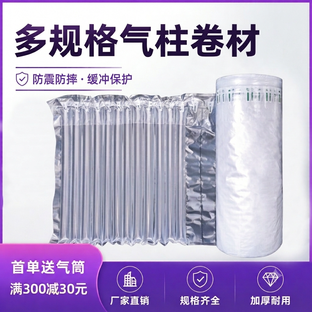 气柱卷材快递打包防震包装气泡膜防撞气泡垫充气泡沫气柱袋卷材