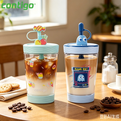 contigo美国康迪克防漏吸管杯
