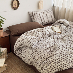 简约复古被套单件200x230全棉纯棉被罩四件套1.5米学生宿舍三件套