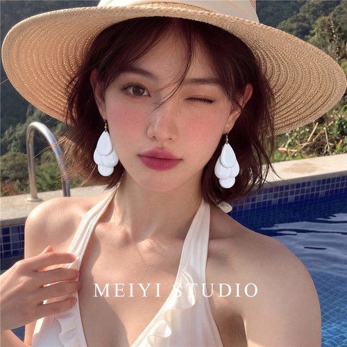 法式复古滴油水滴耳挂高级感