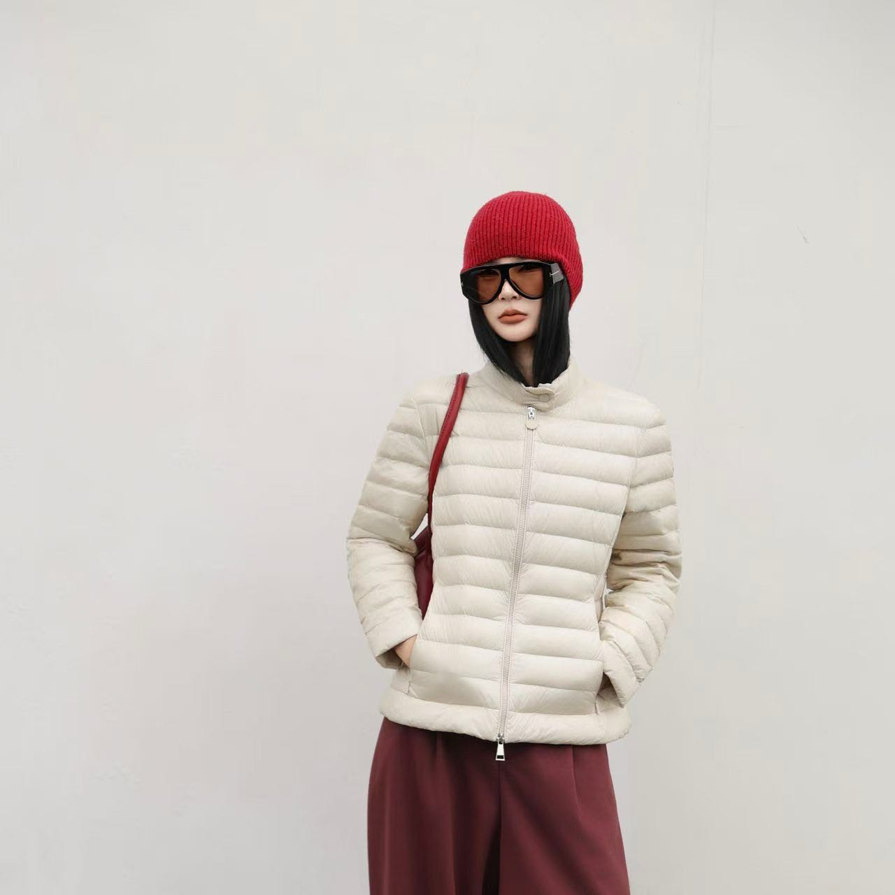 2026新款90白鸭绒排骨羽绒服女短款立领轻薄款小个子修身外套内搭