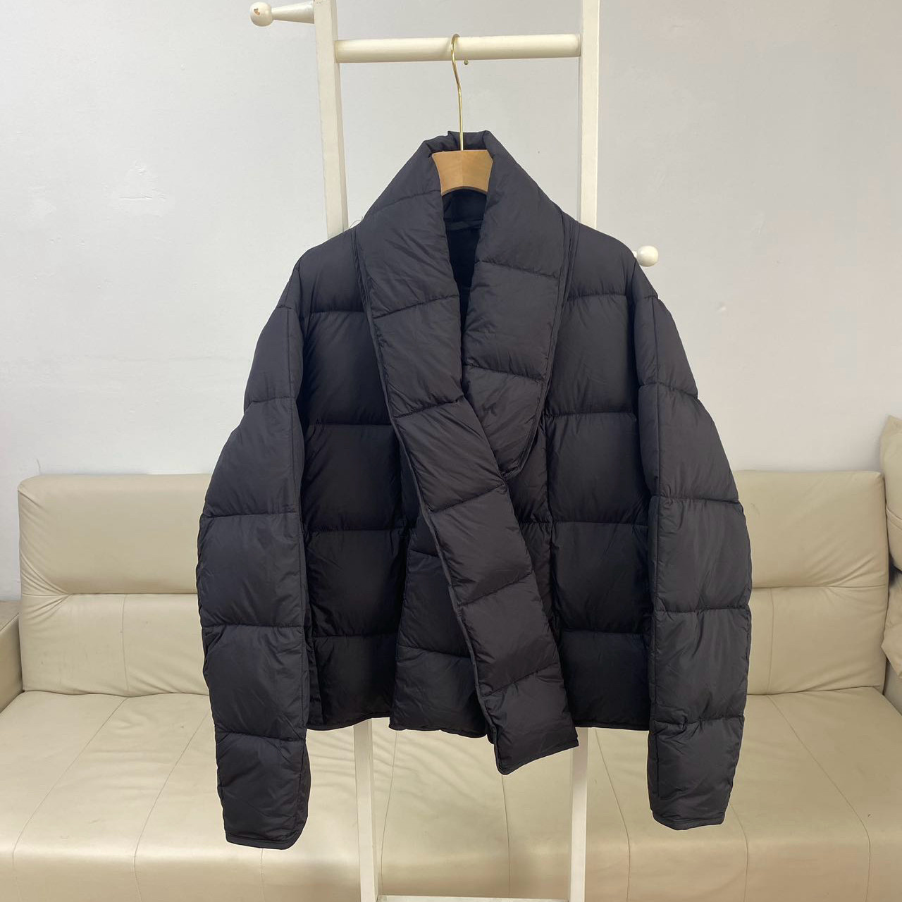 高端!超爱!又暖又轻!可拆卸围巾无领羽绒服90白鸭绒外套女冬新