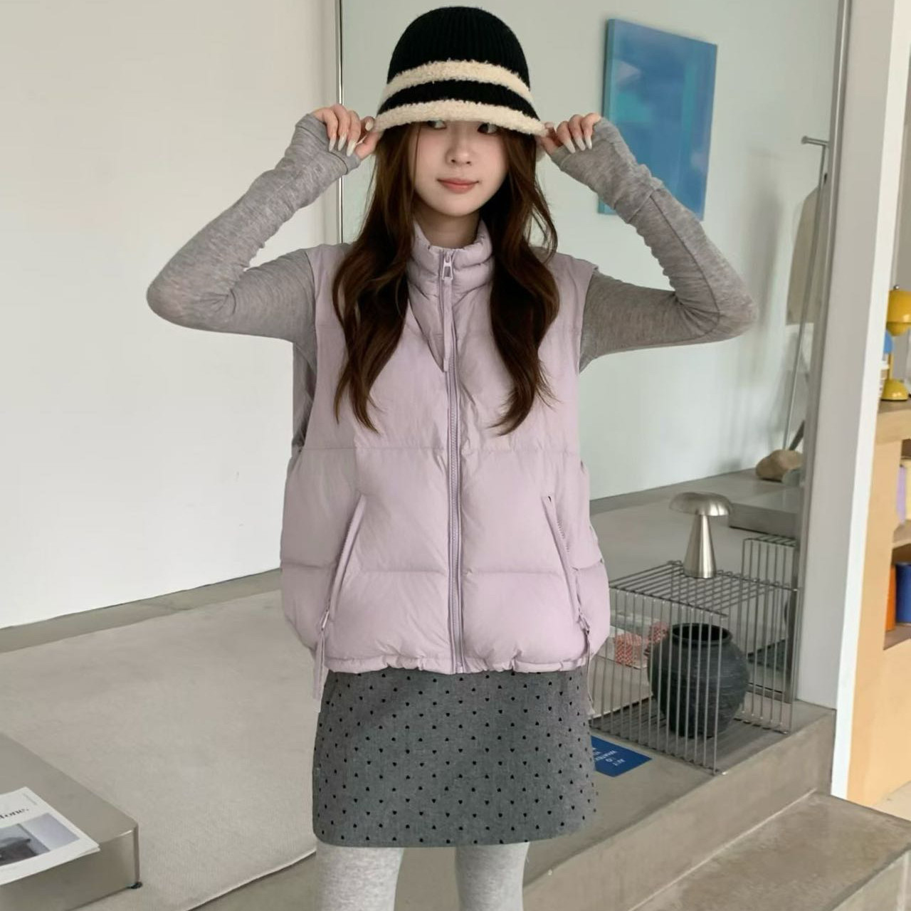 立领羽绒马甲女2026新款冬季韩版宽松休闲百搭短款加厚白鸭绒马夹