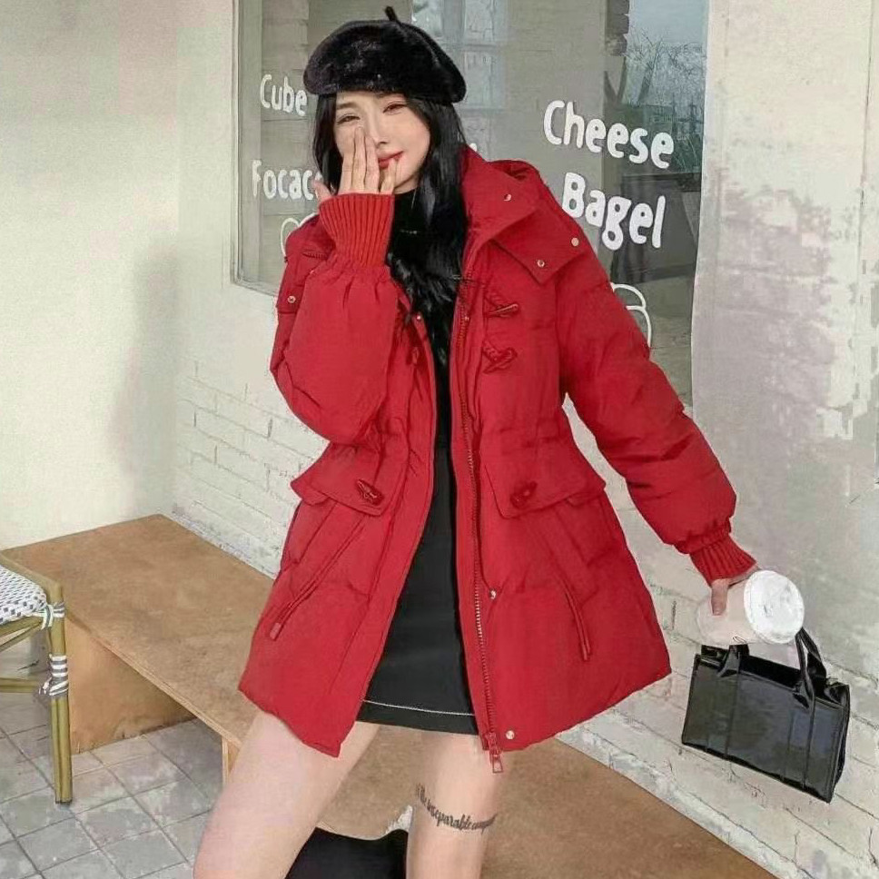 2024牛角扣羽绒服收腰显瘦显高