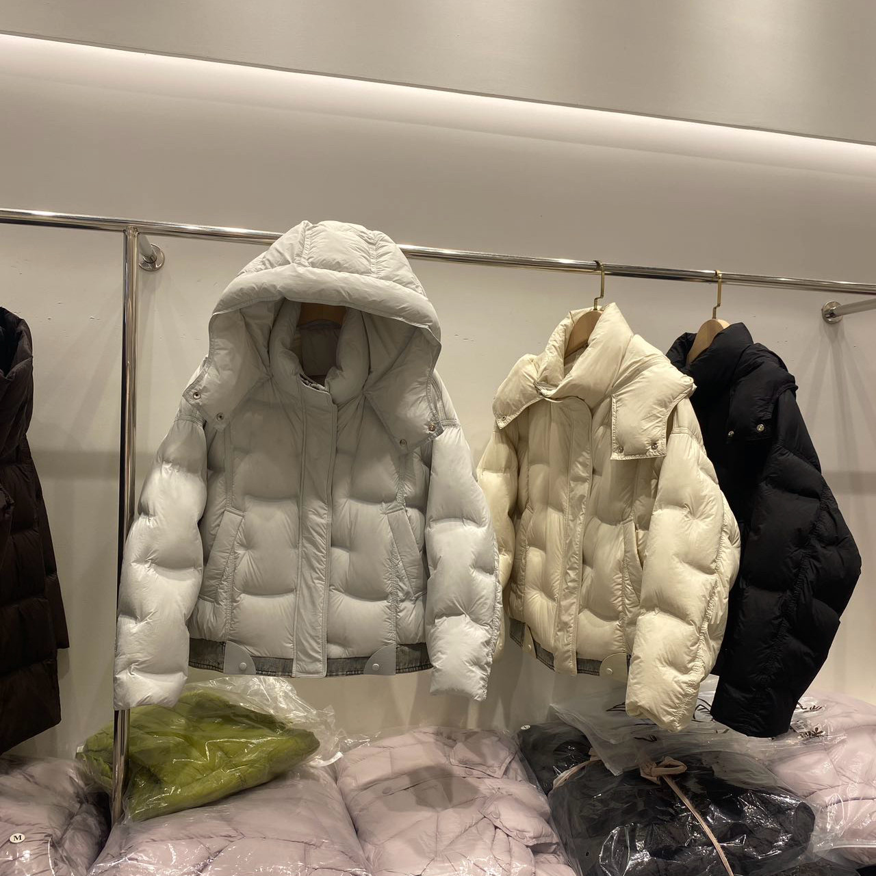 90白鸭绒牛仔拼接羽绒服女短款冬装新款休闲小个子假两件厚外套