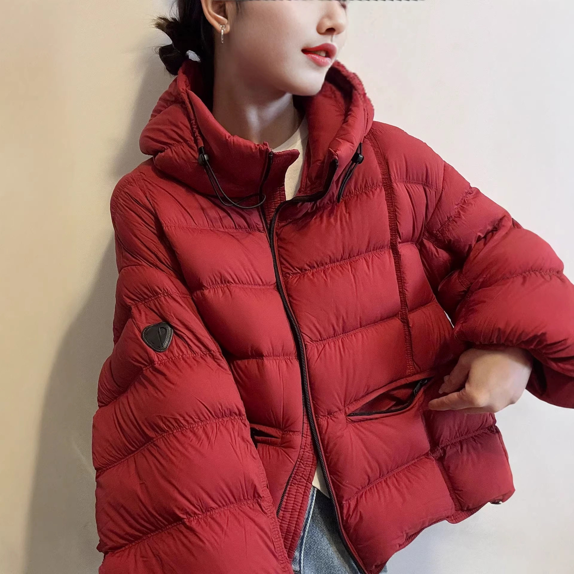 欧货排骨连帽保暖羽绒服女2025冬新款90白鸭绒泡芙宽松显瘦厚外套