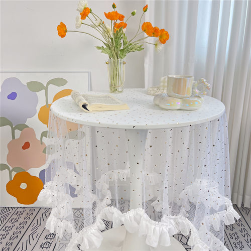 田园白纱花边桌布特价