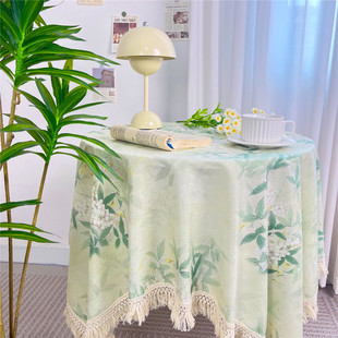 新中式禅意花边流苏桌布席茶台茶垫古典清新高级感长方形书桌台布