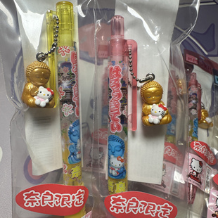 现货日本地域限定绝版中古圆珠笔自动笔凯蒂猫奈良限定佛金佛石佛