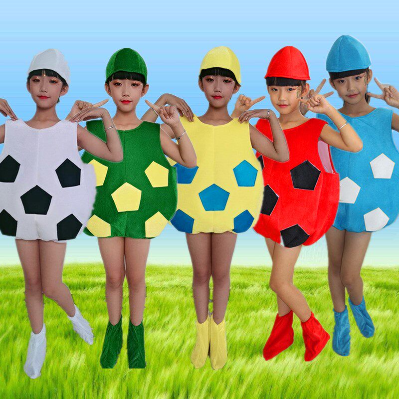 儿童足球表演服 足球宝贝啦啦队表演服 幼儿园足球装扮衣服