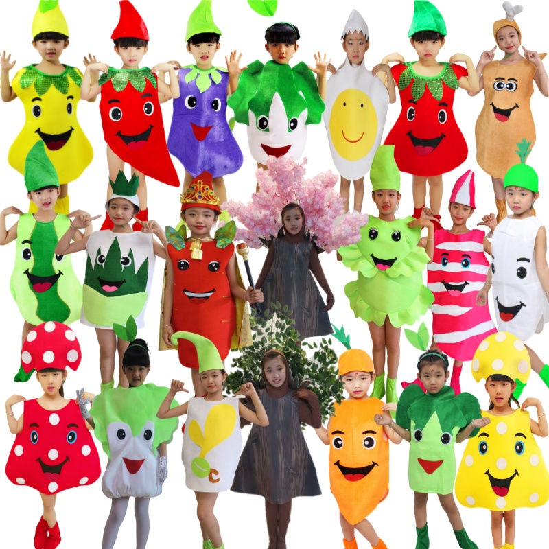 水果蔬菜衣服青菜芹菜表演服儿童