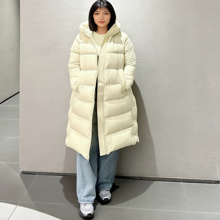 高充绒量商场同款新款超轻长款泡芙羽绒服女厚过膝冬季宽松外套女