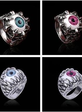 欧美复古恶魔之眼合金戒指邪恶眼睛戒指潮流朋克饰品