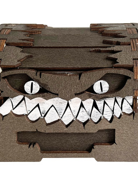 跨境龙与地下城宝箱怪手办骰子收纳积木盒子木质工艺品摆件