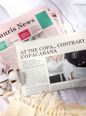 ins粉色报纸旧报纸拍照道具复古英文报纸摄影拍摄纸质道具背景纸