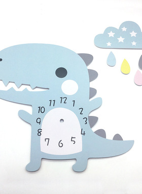 Funlife儿童卡通动物DIY静音挂钟 蓝色恐龙壁挂钟厂家直销 SWC011