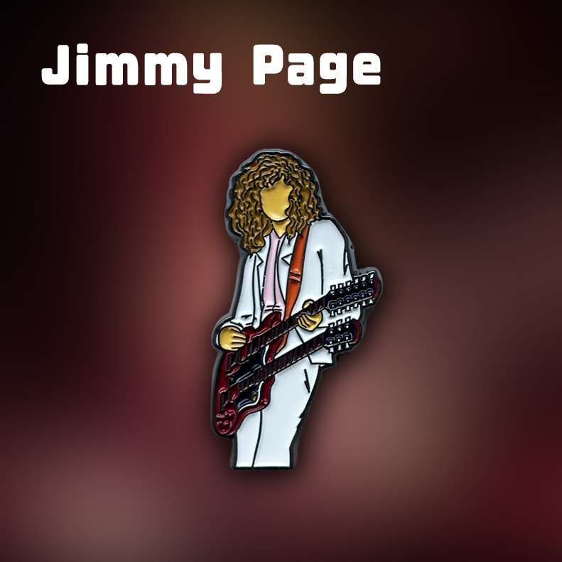 Jimmy Page齐柏林飞艇Led Zeppelin摇滚周边徽章胸针