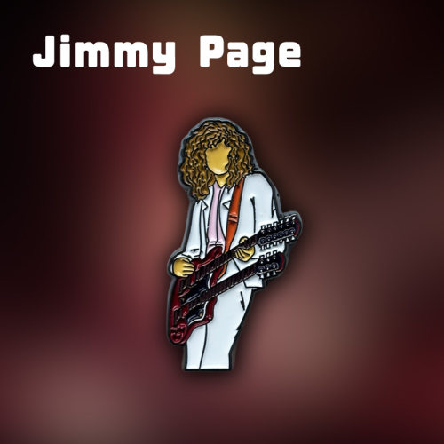 Jimmy Page齐柏林飞艇Led Zeppelin摇滚周边徽章胸针