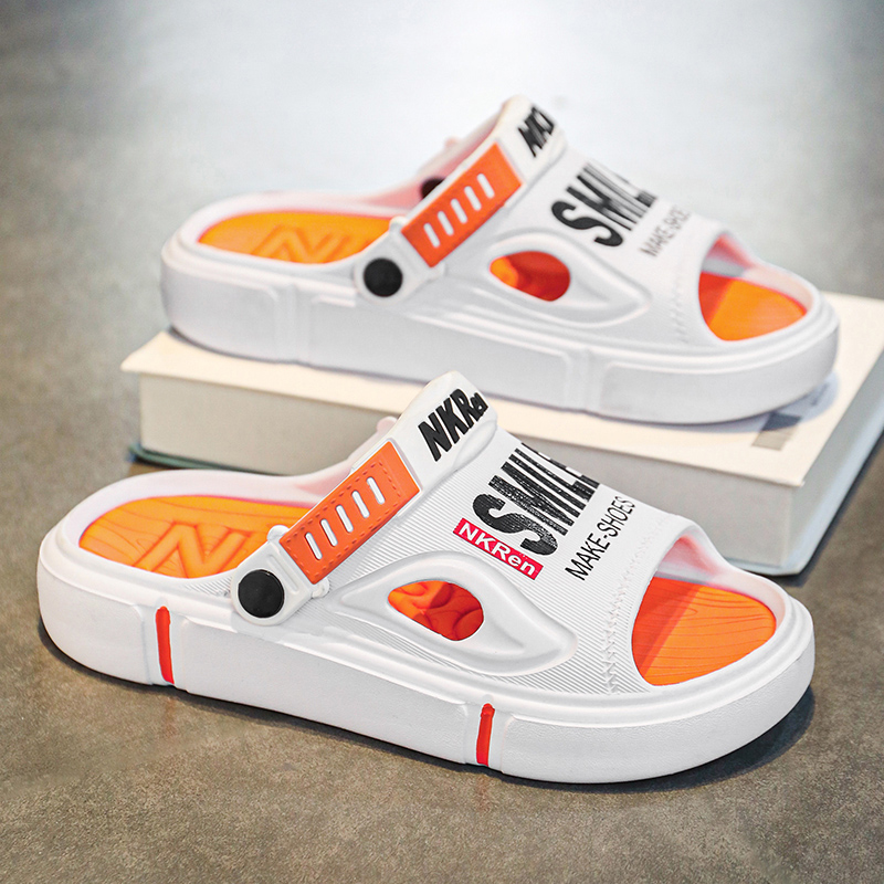 拖鞋男潮牌夏季外穿耐磨踩屎感软底外出开车运动大码沙滩凉鞋