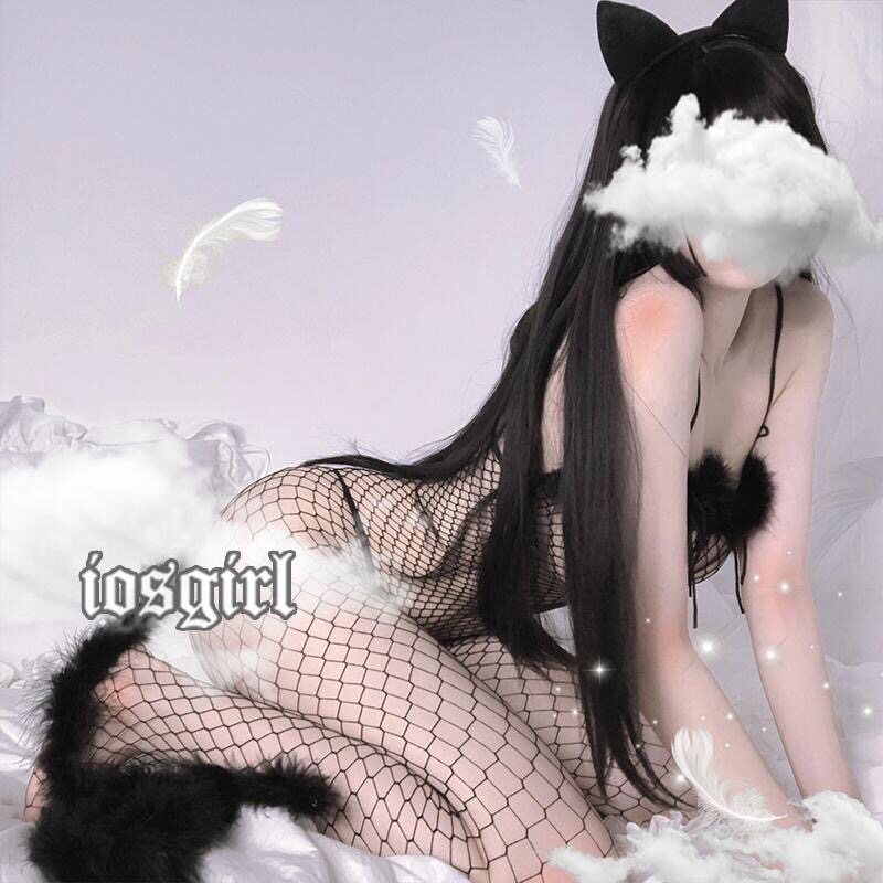 iosgirl狂野风女孩带尾巴网袜图片