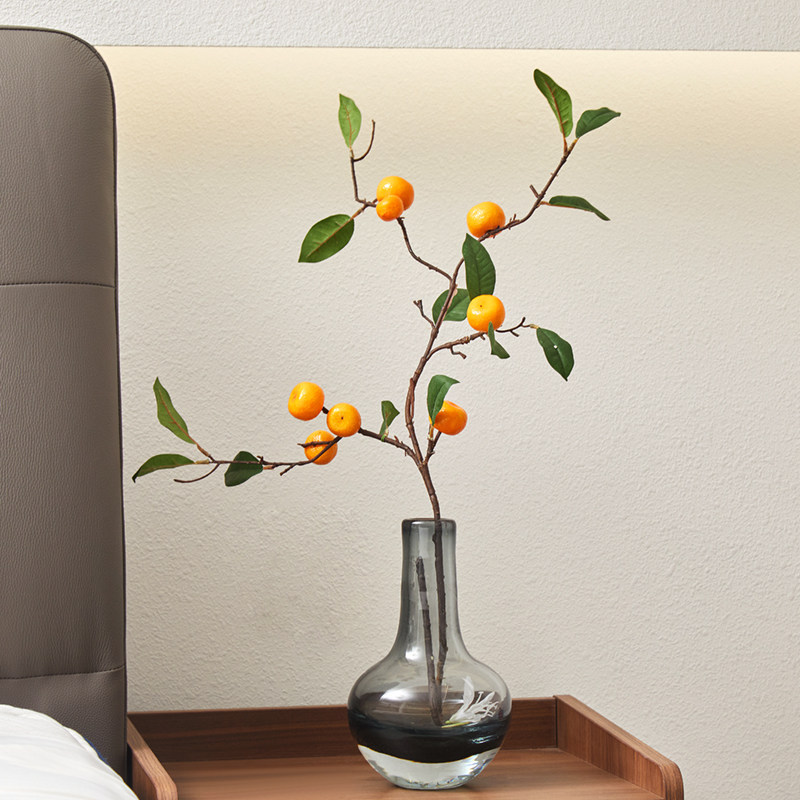 大吉大利果子花仿真迷你小金桔砂糖橘假青橘树枝客厅花艺插花摆件