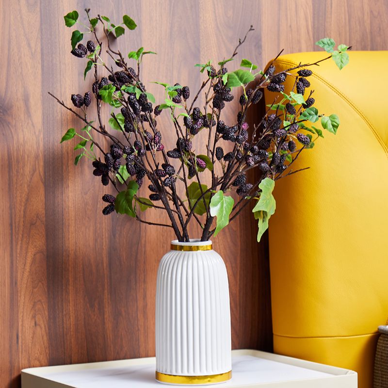 轻奢仿真手感桑椹子浆果桑葚假树枝家居客厅餐厅花艺插花装饰摆件
