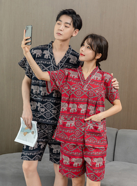 泰式纯棉汗蒸服女高档男士大码加肥洗浴服情侣亲子足疗按摩服睡衣