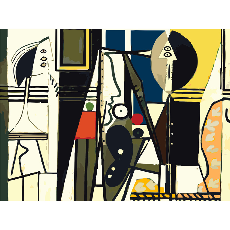 数字油画diy填充画家毕加索经典名画抽象艺术几何动物静物装饰画图片